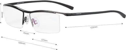 Vista 17 de Agstum Gafas de negocios sin montura de titanio puro, lentes transparentes