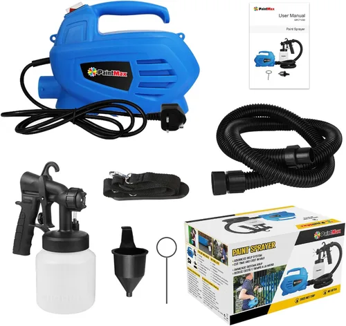 Vista 7 de Pulverizador de pintura, pistola de pintura eléctrica HVLP de 650 W con manguera de aire de 4.9 pies y 3 patrones de pulverización, pistola