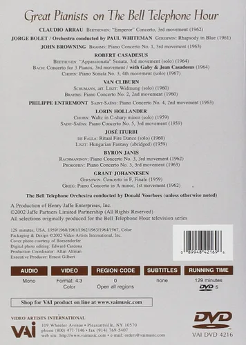 Vista 2 de Great Pianists of the Bell Telephone Hour 1959-1967