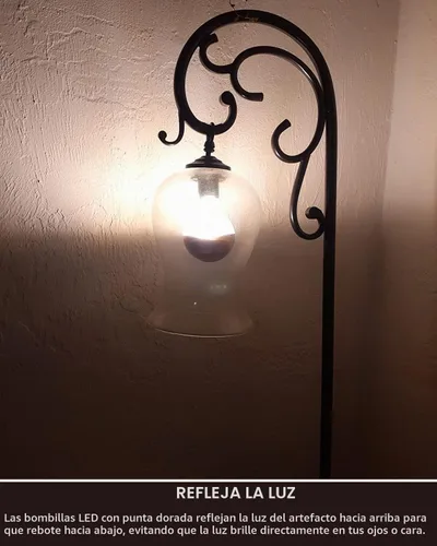 Vista 4 de Bombilla media cromada, regulable de 6 W (equivalente a 60 vatios), bombillas LED Edison G25/G80, mitad negra, forma de globo, 2700 K, blanco Negro