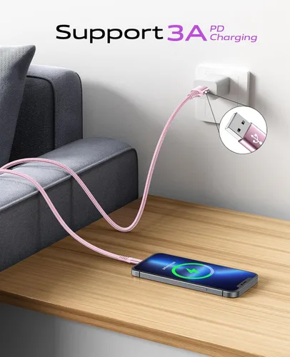 Vista 78 de Dasku iPhone 17 USB C a USB C de carga rápida, 60 W (3.1 A), paquete de 2 cables cargador de carga de 3 pies tipo C para iPhone 17/16/15/15 Plus/15