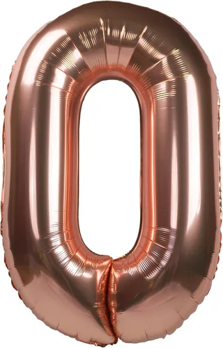 Vista 2 de Globos gigantes de 32 pulgadas para fiestas de cumpleaños (número dorado 0)