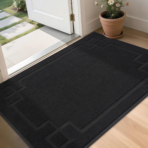 Vista 10 de BEQHAUSE - Tapete para puerta de 20 x 32 pulgadas, antideslizante, lavable para interiores, color beige