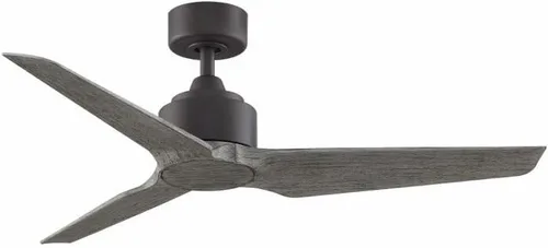 Vista 10 de Fanimation TriAire Custom 48 In Ceiling Fan, Black, Black Blades Light kit sold separately. Damp rated for indoor/outdoor use. Remote included.