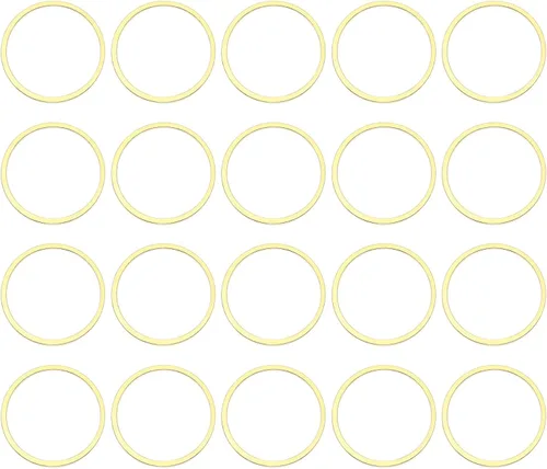 Vista 5 de uxcell Anillos de enlace redondos de bisel de círculo hueco de latón, conectores de joyería para pendientes, collares, fabricación de joyas