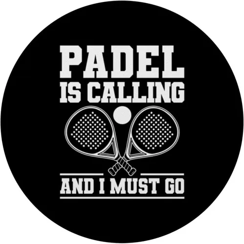 Vista 3 de Padel is Calling y I Must Go Paleta de pádel PopSockets Adhesivo PopGrip