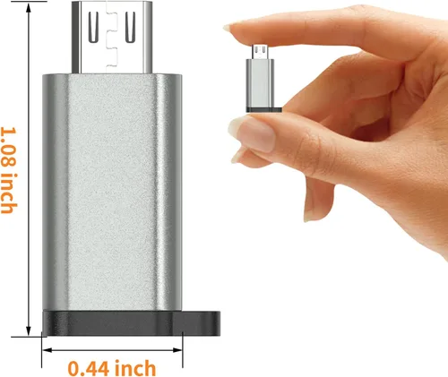 Vista 7 de Adaptador USB-C a Micro USB, paquete de 3 unidades USB tipo C hembra a micro USB macho convertidor USB C a Micro B 2.0 carga y sincronización