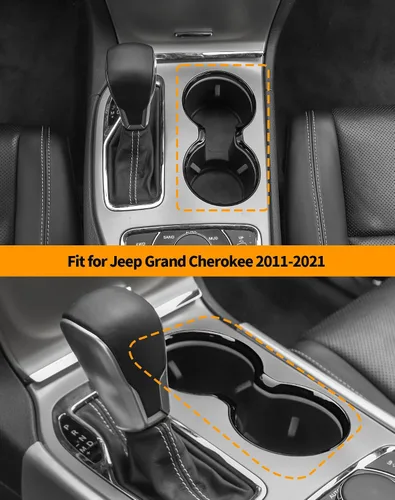 Vista 7 de Hoolcar Cubierta de Portavasos Delantero Compatible con Jeep Grand Cherokee 2011-2021, Accesorios Interiores, Negro