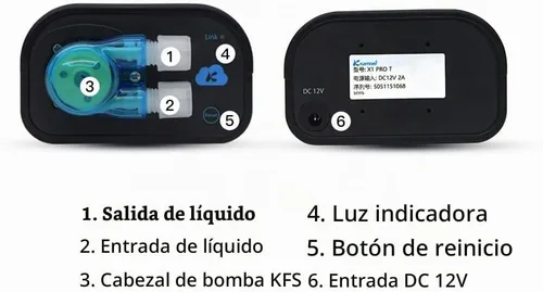 Vista 3 de Kamoer X1 PRO-T 2.4 fl oz/min pequeña bomba dosificadora automática programable del acuario