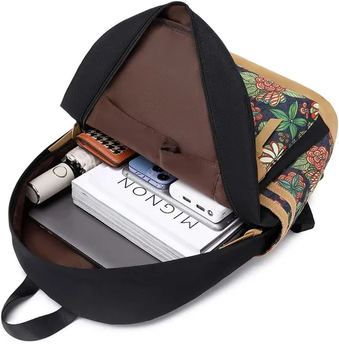 Vista 6 de Mochila para mujeres y niñas, mochilas para la escuela, mochila ligera de lona para laptop, mochila bonita