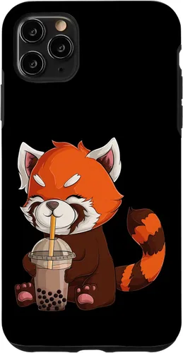 Vista 13 de Kawaii Red Panda Drinking Boba Bubble Tea Japanese Anime Case for iPhone 17