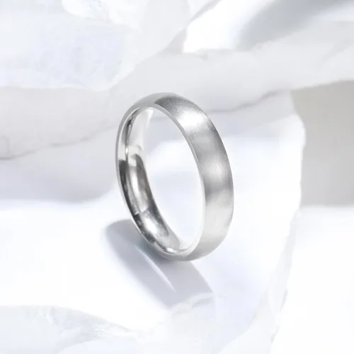 Vista 3 de King Will Anillo básico de titanio plateado y negro de 0.118 in, 0.197 in, 0.276 in, 0.354 in, anillo de boda para hombres y mujeres, cepillado