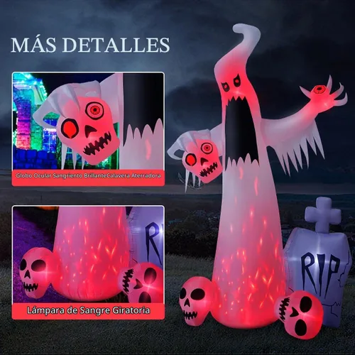 Vista 2 de HOPOCO Inflables de Halloween de 12 pies para decoración al aire libre