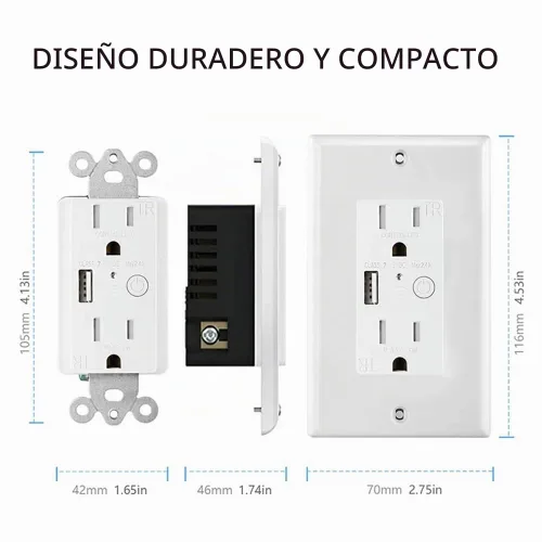 Vista 8 de Zigbee - Toma de pared con USB, un controlado, uno siempre encendido, compatible con Google Assistant y Alexa (clase 2 USB)