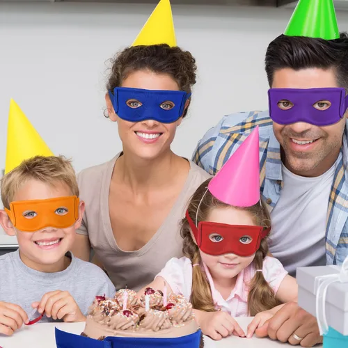 Vista 4 de BOXOB 4 máscaras de ojos para decoración de fiesta de tortugas