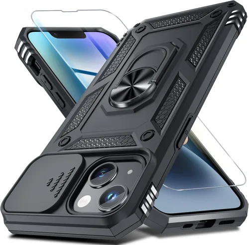 Vista 146 de Janmitta Funda para iPhone 8 Plus/7 Plus/6 Plus, Cubierta de Teléfono con Cubierta Deslizante Integrada para Lente de Cámara + Protector
