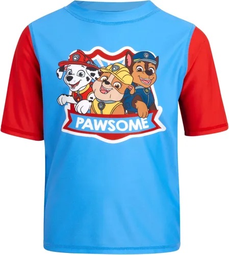 Vista 6 de Nickelodeon Paw Patrol UPF 50+ - Conjunto de protección contra erupciones para niños, Chase, Marshall camiseta de natación y trajes de baño (2T-7)