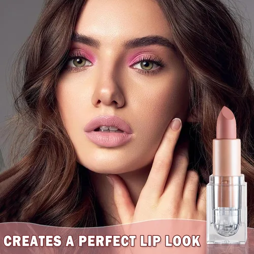 Vista 8 de IONSGAKO Lápiz labial mate nude aterciopelado, brillo de labios, no se decolora, no se pega a la copa, lápiz labial color nude, tinte de labios