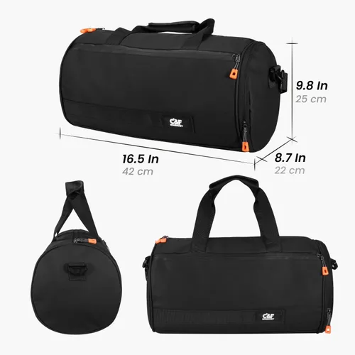 Vista 6 de C&F BOGMOST Bolsa de viaje pequeña, bolsa deportiva compacta para gimnasio con compartimento para zapatos, bolsa de lona ligera para hombres