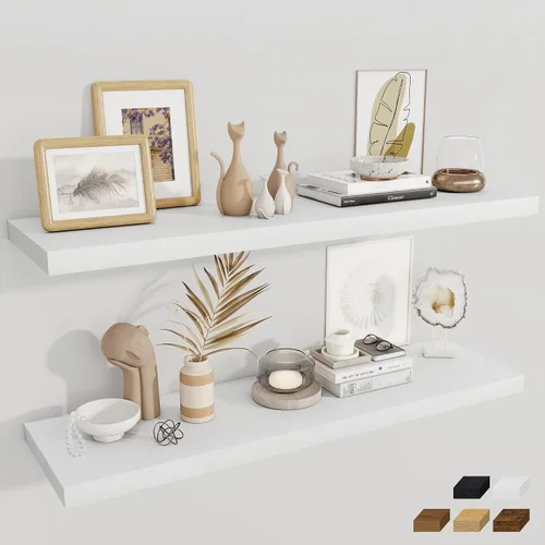Vista 26 de Fun Memories Pequeños estantes flotantes para pared, estantes cuadrados de pared de 8 pulgadas con soportes invisibles, estantes negros para baño