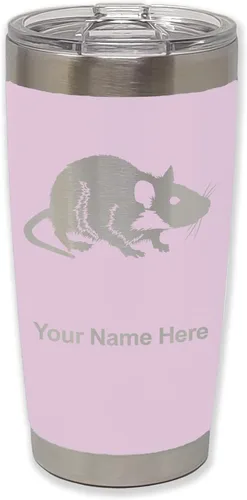 Vista 27 de LaserGram Vaso aislado al vacío de 20 onzas, rata, grabado personalizado incluido (negro)