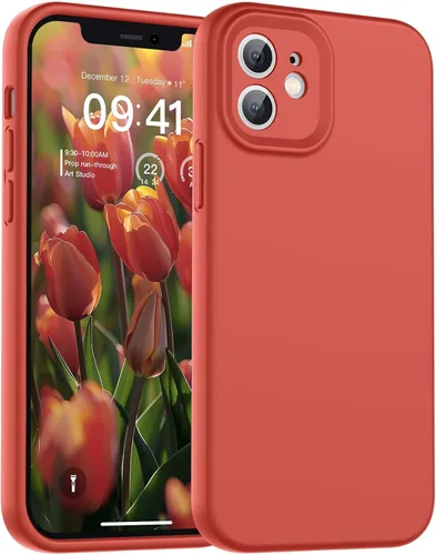 Vista 39 de SUPFINE - Funda diseñada para iPhone 12, silicona líquida premium con [forro de microfibra suave antiarañazos][protección de cámara mejorada], funda