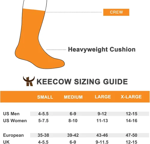 Vista 6 de KEECOW Calcetines de lana merino para hombres y mujeres, térmicos, cálidos, acogedores, de invierno, para senderismo, trabajo, correr, 3 pares