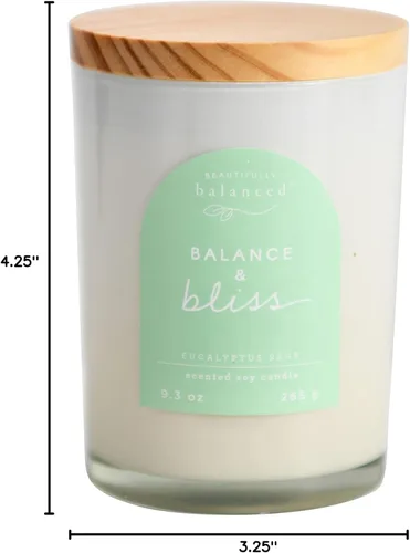 Vista 8 de Vela de soja de vidrio con tapa perfumada, Balance + Bliss, 9.3 onzas