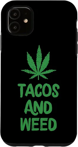 Vista 8 de Carcasa divertida para iPhone 16 Tacos y marihuana de marihuana envejecida