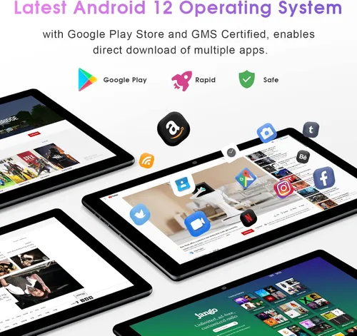 Vista 10 de WeTap Tablet Tablet Android de 10 pulgadas, tableta Android 12, 3 GB de RAM 64 GB ROM, cámara de 2 MP+8 MP, 1280 x 800 IPS, tabletas con procesador