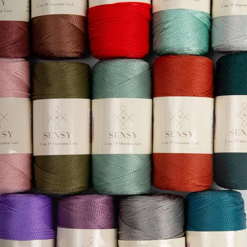 Vista 5 de Sensy Premium 2mm 229.5 metros de cuerda de poliéster 100% cordón de polipropileno Cordón de macramé 2mm Cordón para bolso de crochet Hilo