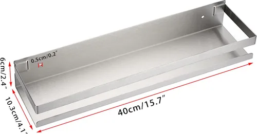 Vista 3 de OwnMy 2 estantes de ducha de 16 pulgadas para baño, estantes de ducha de acero inoxidable, estantes organizadores de cocina de metal, estantes