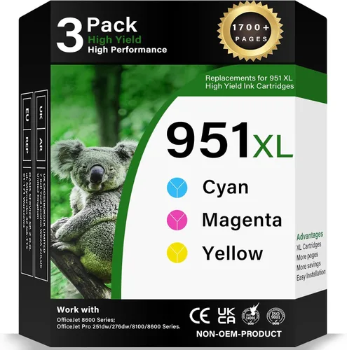 Vista 10 de Cartuchos de tinta 67 XL paquete combinado negro/color compatible con HP Ink 67 67XL de alto rendimiento, reemplazo para HP67 Work para impresora HP