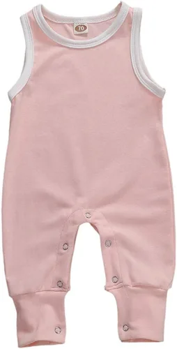 Vista 18 de Mameluco básico de una pieza de color sólido para bebés y niñas