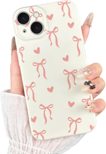 Vista 8 de Funda para iPhone 14 Pro Max, bonita funda protectora de TPU suave y delgada para iPhone 14 Pro Max, con bonito diseño de lazo y corazón, protección