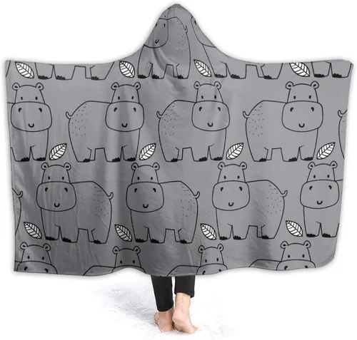 Vista 12 de ARAHANT Manta con capucha de cerdo de dibujos animados, bonita manta con capucha de animales, buen regalo para niños, tamaño pequeño de 40 x 50