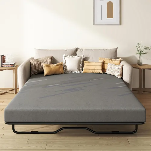 Vista 16 de Colchón para sofá cama de 4 pulgadas, repuesto de espuma viscoelástica de gel con funda de patrón geométrico transpirable lavable, soporte