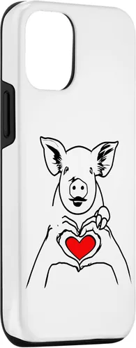 Vista 3 de iPhone 15 Line Art Pig Lover Granjero Pigs Farm Case