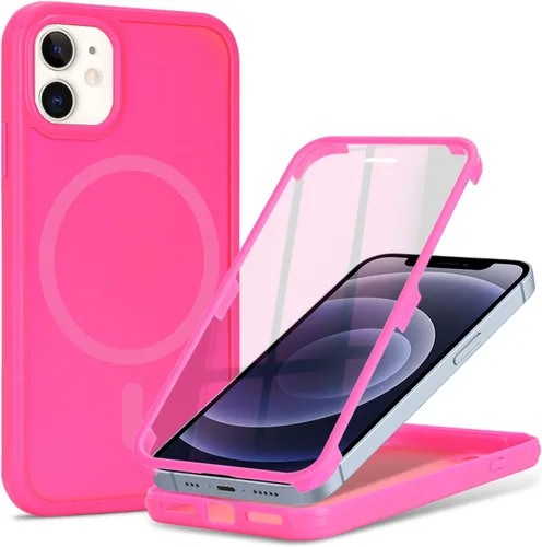 Vista 8 de Funda magnética para iPhone 12 mini con protector de pantalla integrado, compatible con MagSafe, para Apple 12 Mini, fundas de cuerpo completo