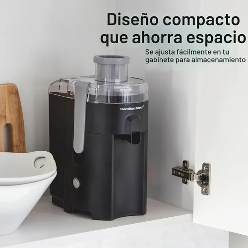 Vista 3 de Máquina Exprimidora Hamilton Beach HealthSmart, Extractor Centrífugo Compacto, Canal de Alimentación de 2.4 Pulgadas para Frutas y Verduras, Fácil