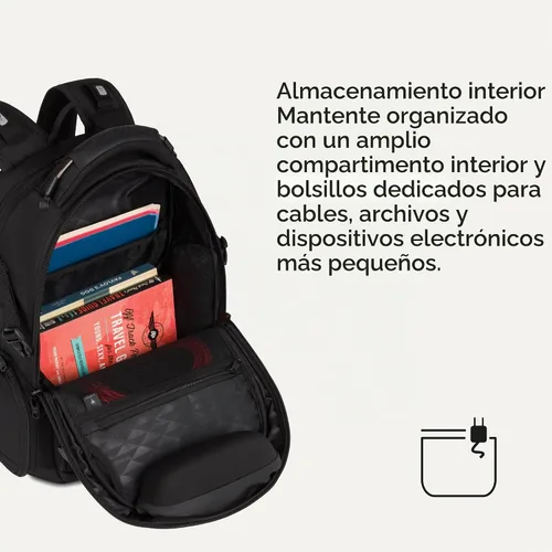Vista 5 de SwissGear 5358 USB ScanSmart Mochila para Portátil de 16", Negro, Grande