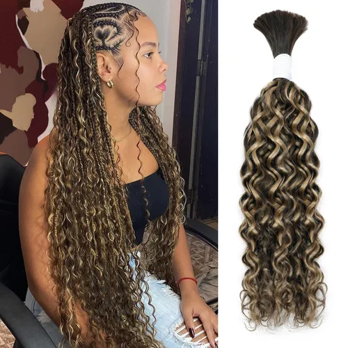 Vista 12 de Liqusee Cabello Humano para Trenzar 3.53 oz Un Paquete 14 Pulgadas Negro Natural Ondulado Rizado a Granel Cabello Humano para Trenzar Sin Trama 100%