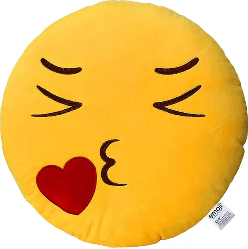 Vista 9 de Emoji Cara de Alienígena Cojín de Emoticón Relleno de Felpa Suave Almohada, Certificado Oficial, EvZ 31cm Gris