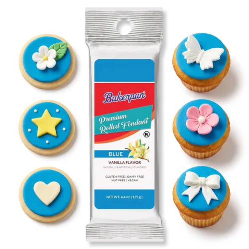 Vista 8 de Bakerpan Fondant negro enrollado prémium para decoración de pasteles, sabor a vainilla, 4.4 onzas (fabricado en Estados Unidos)