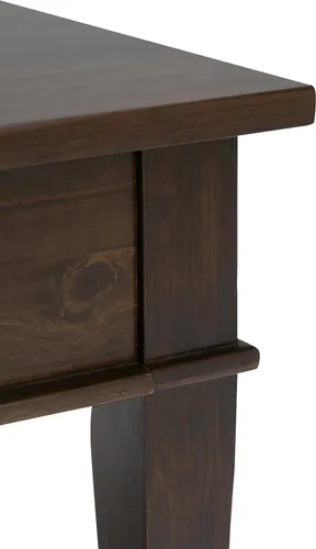 Vista 7 de SIMPLIHOME Carlton Mesa de café – Mesa de cóctel de transición de madera maciza de 44 pulgadas de ancho en marrón tabaco oscuro, mesa clásica