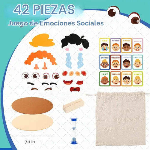 Vista 2 de PP OPOUNT Social Emotional Learning Toy, Funny Faces