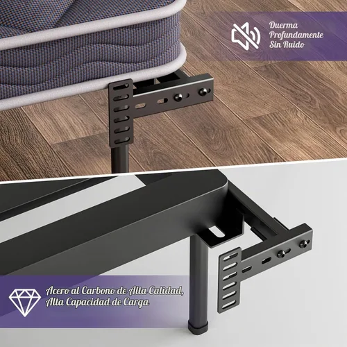 Vista 3 de Soportes ajustables para cabecero – Soportes de montaje en pared de metal para cabecero con kit de extensión de estribo para cama individual