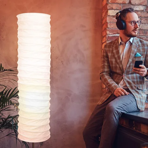 Vista 8 de STOBOK Pantalla de lámpara de pie de papel de arroz, estilo nórdico, cubierta de luz de mesa, pantalla de pie, protector de repuesto, para el hogar