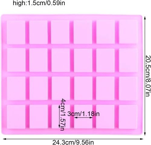 Vista 5 de Moldes del caramelo del silicón del rectángulo de 24 cavidades para las barras energéticas del caramelo del caramelo