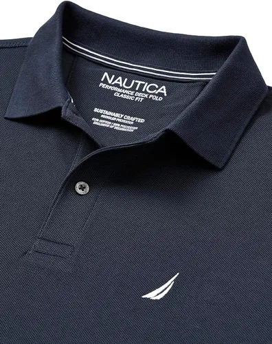 Vista 5 de Nautica playera polo clásica de mangas cortas, color sólido, para hombre